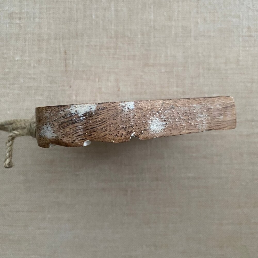 2 for $20 Angel Ornaments – 1 Carved Wood + 1 Sparkly Shell with Beaded Wings - Picture 6 of 14